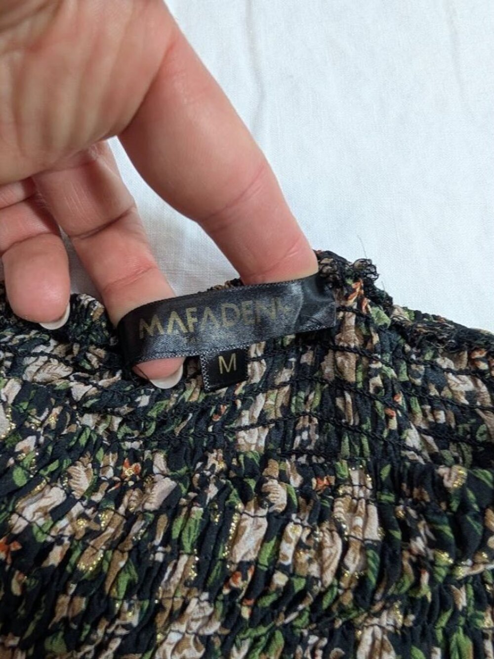 Mafadeny women's size Medium black floral off the shoulder short dress B18 - Picture 6 of 8